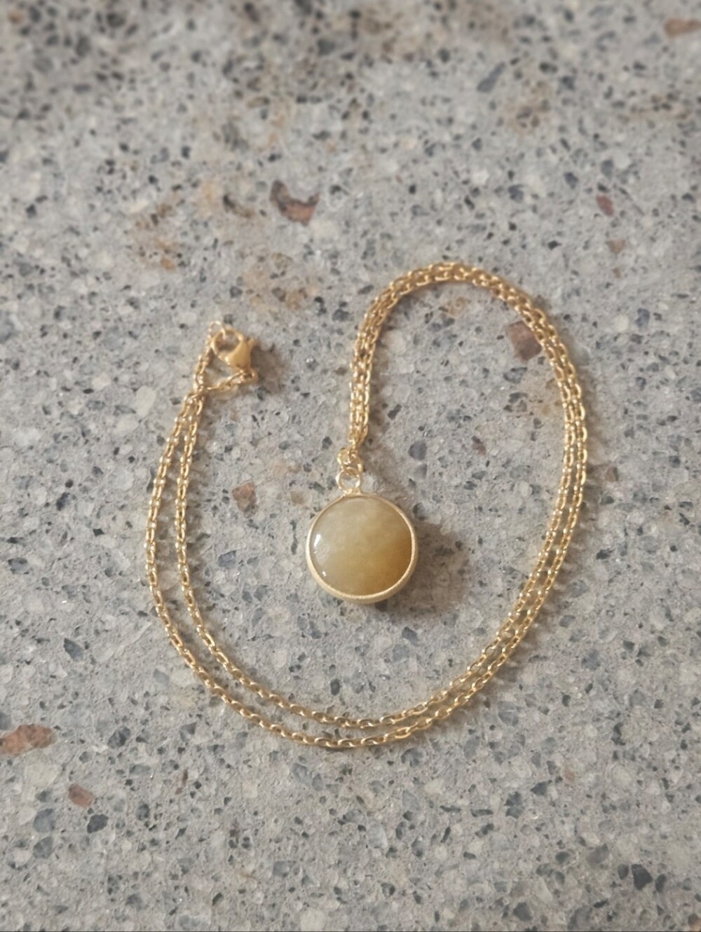 Gold & Honey Calcite Pendant Necklace